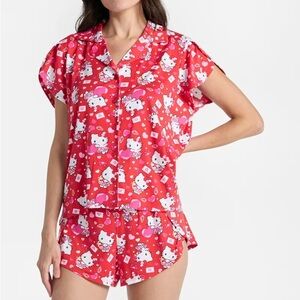 Hello Kitty Valentines Day Red Pajama Set NWT